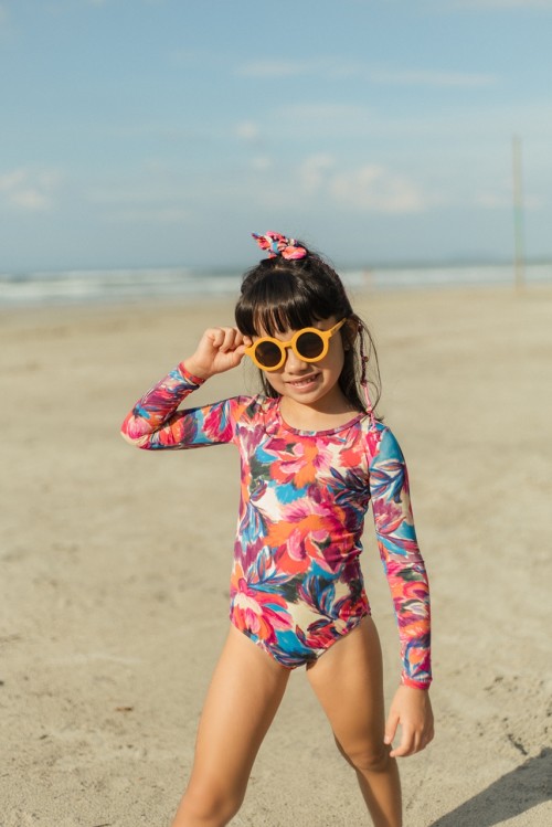 Maiô Infantil Lili Orquídeas